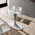Köksbord i härdat glas och marmor Tillverkad i Italien, lyx - Brontolo