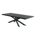 Modernt köksbord i fanerat trä och stål Tillverkat i Italien - Grotta Viadurini