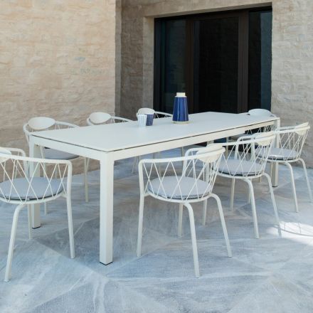 Utebord Utdragbart till 250 cm i metall Made in Italy - Beverly Viadurini