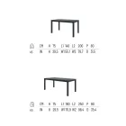 Utebord Utdragbart till 250 cm i metall Made in Italy - Beverly Viadurini