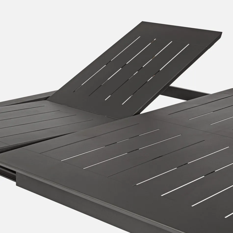 Utdragbart utomhusbord upp till 160 cm i aluminium, Homemotion - Andries Viadurini