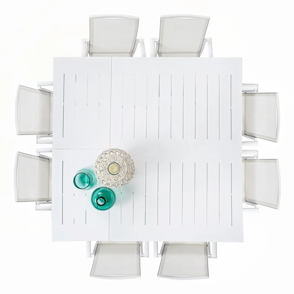 Utdragbart utomhusbord upp till 160 cm i aluminium, Homemotion - Andries Viadurini