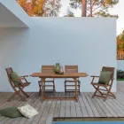 Utdragbart utomhusbord Upp till 160 cm i Acacia Wood - Cloud Viadurini