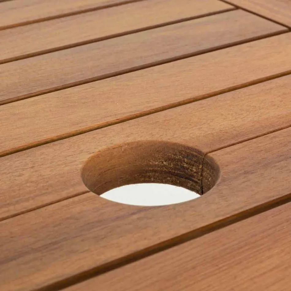 Utdragbart utomhusbord Upp till 160 cm i Acacia Wood - Cloud Viadurini