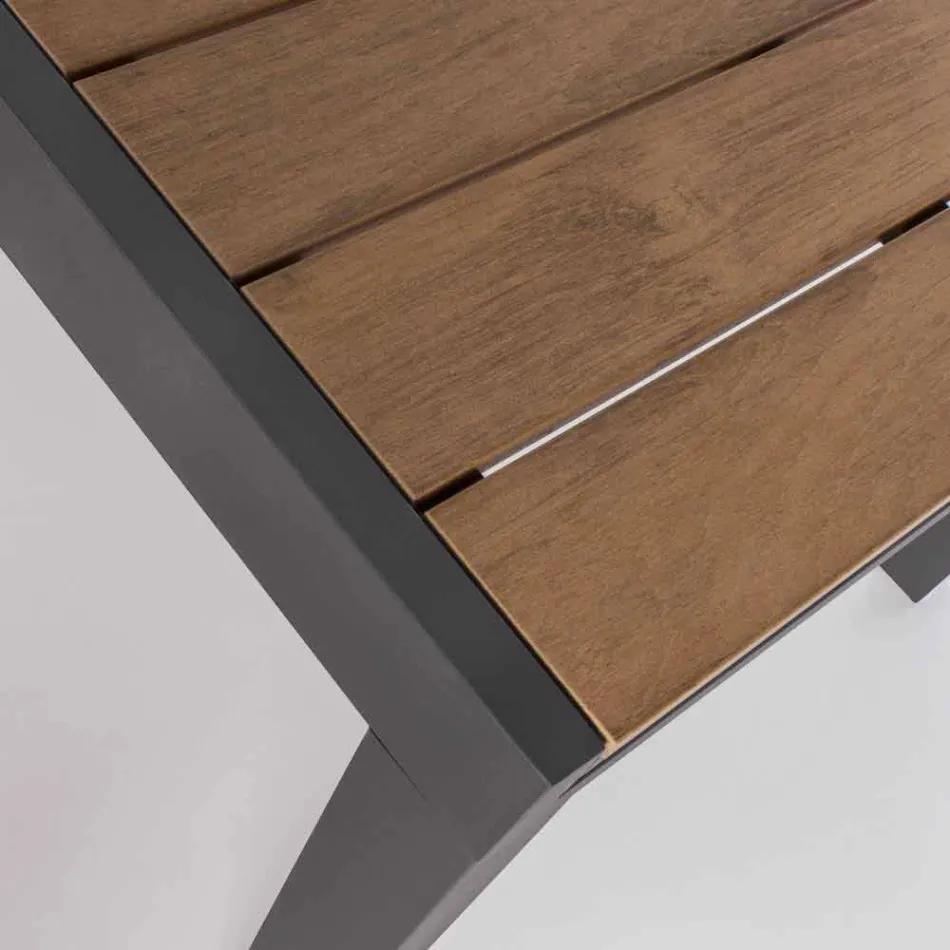 Utdragbart utomhusbord Upp till 200 cm med topp i teak - Bobelfinish Viadurini