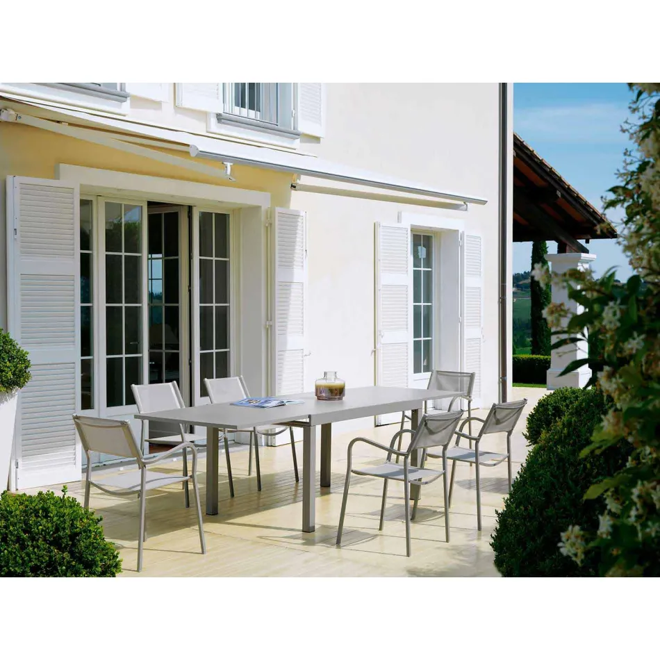 Utdragbart utomhusbord Upp till 280 cm i metall Tillverkad i Italien - Dego Viadurini