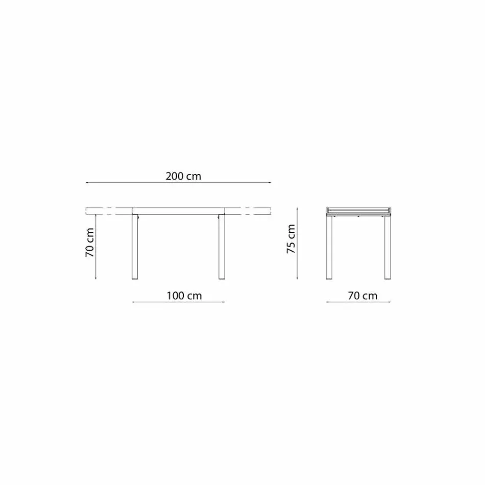 Utdragbart utomhusbord Upp till 280 cm i metall Tillverkad i Italien - Dego Viadurini