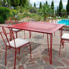 Hantverksbord utomhus i målat järn tillverkat i Italien - Zagato Viadurini