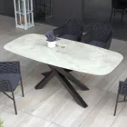 Utomhusbord med aluminiumunderrede och 12 mm laminerad HPL-skiva - Zefiro Viadurini