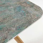 Utomhusbord med träunderrede och keramisk skiva Santos - Infinity Viadurini