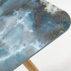 Utomhusbord med träunderrede och keramikskiva Thunderstorm - Infinity Viadurini