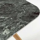 Utomhusbord med träunderrede och grön keramikskiva Frankrike - Infinity Viadurini