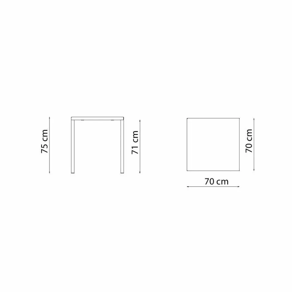 Modern stapelbar fyrkantig metall utomhusbord tillverkad i Italien - Aila Viadurini