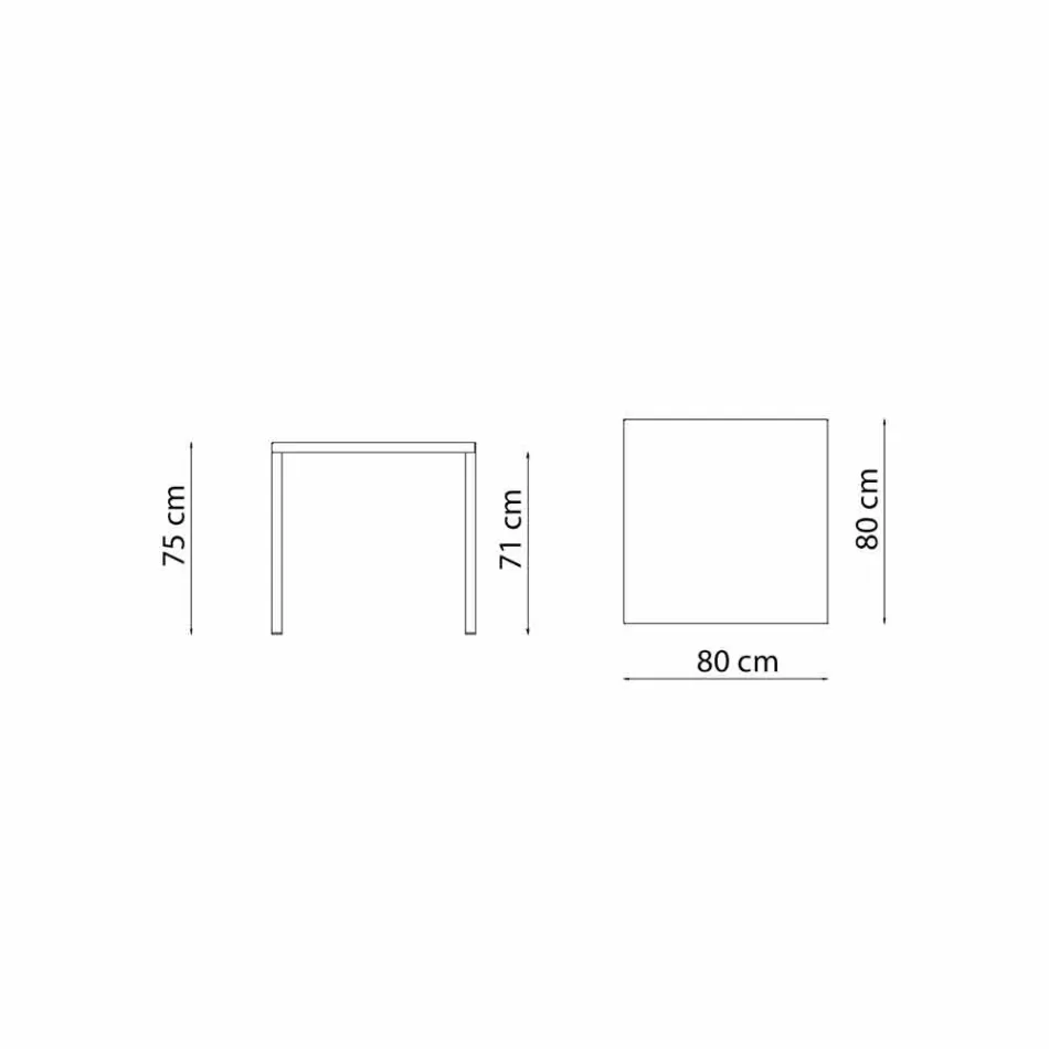 Modern stapelbar fyrkantig metall utomhusbord tillverkad i Italien - Aila Viadurini