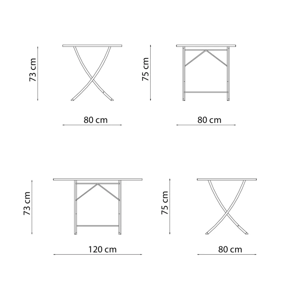 Utomhusbord i galvaniserat stål Tillverkat i Italien - Blair Viadurini