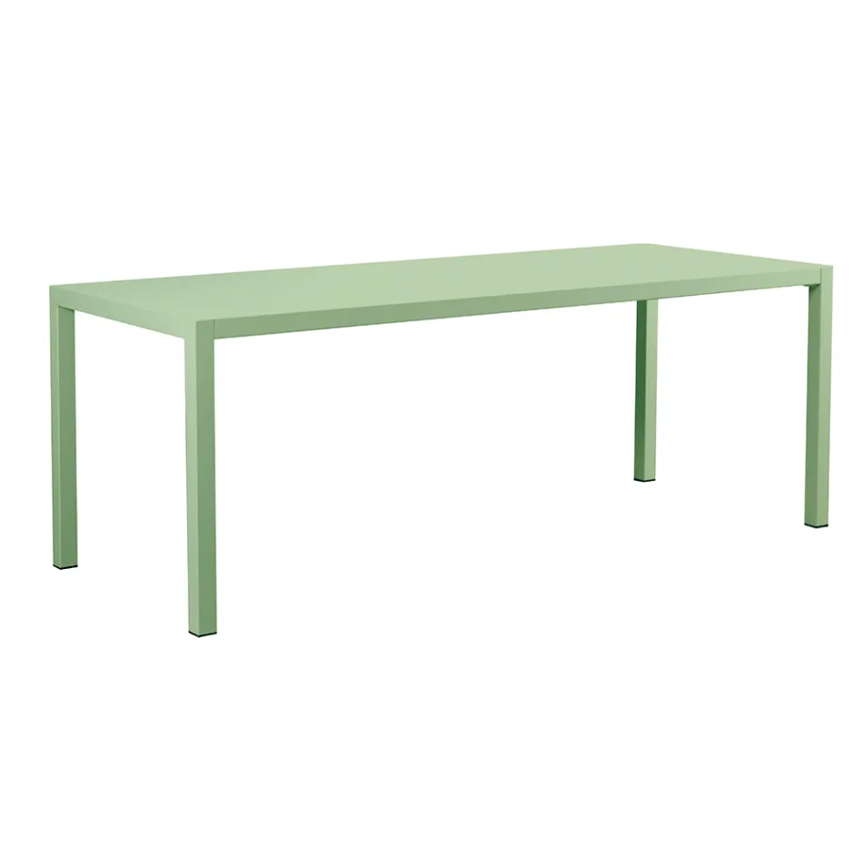 Rektangulärt galvaniserat stål utomhusbord tillverkat i Italien - Azul Viadurini