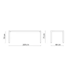 Rektangulärt galvaniserat stål utomhusbord tillverkat i Italien - Azul Viadurini