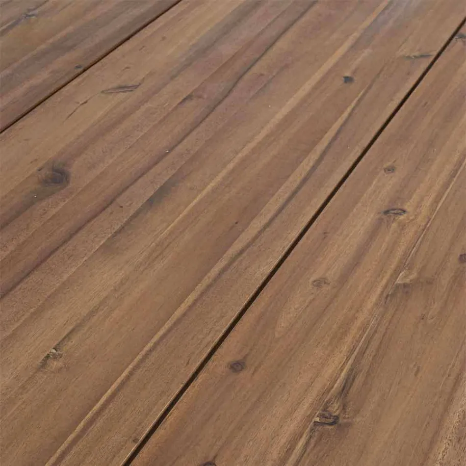 Utomhusbord i akaciaträ med ben i målat stål - Sheldon Viadurini