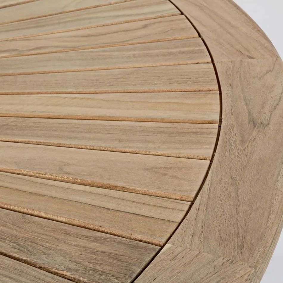 Utomhusbord i teak med vridbar centralskiva, Homemotion - Dimitris Viadurini