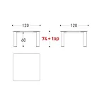Utomhusbord Hpl Skiva eller Keramik Tillverkad i Italien - Plinto av Varaschin Viadurini