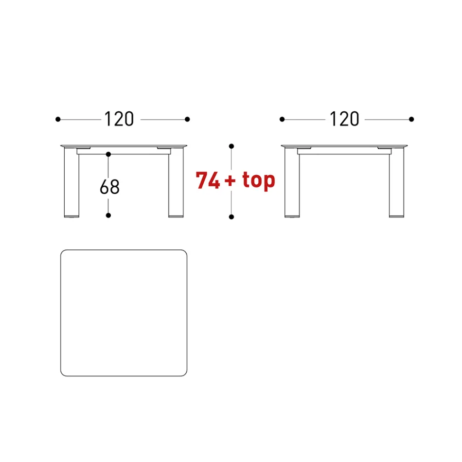 Utomhusbord Hpl Skiva eller Keramik Tillverkad i Italien - Plinto av Varaschin Viadurini