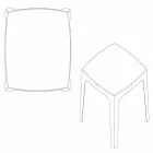 Solid kvadratisk utomhusbord av Vondom i polypropen, design Viadurini