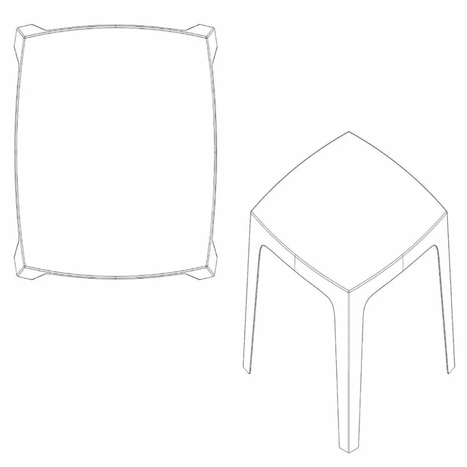 Solid kvadratisk utomhusbord av Vondom i polypropen, design Viadurini