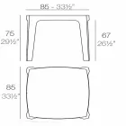 Solid kvadratisk utomhusbord av Vondom i polypropen, design Viadurini