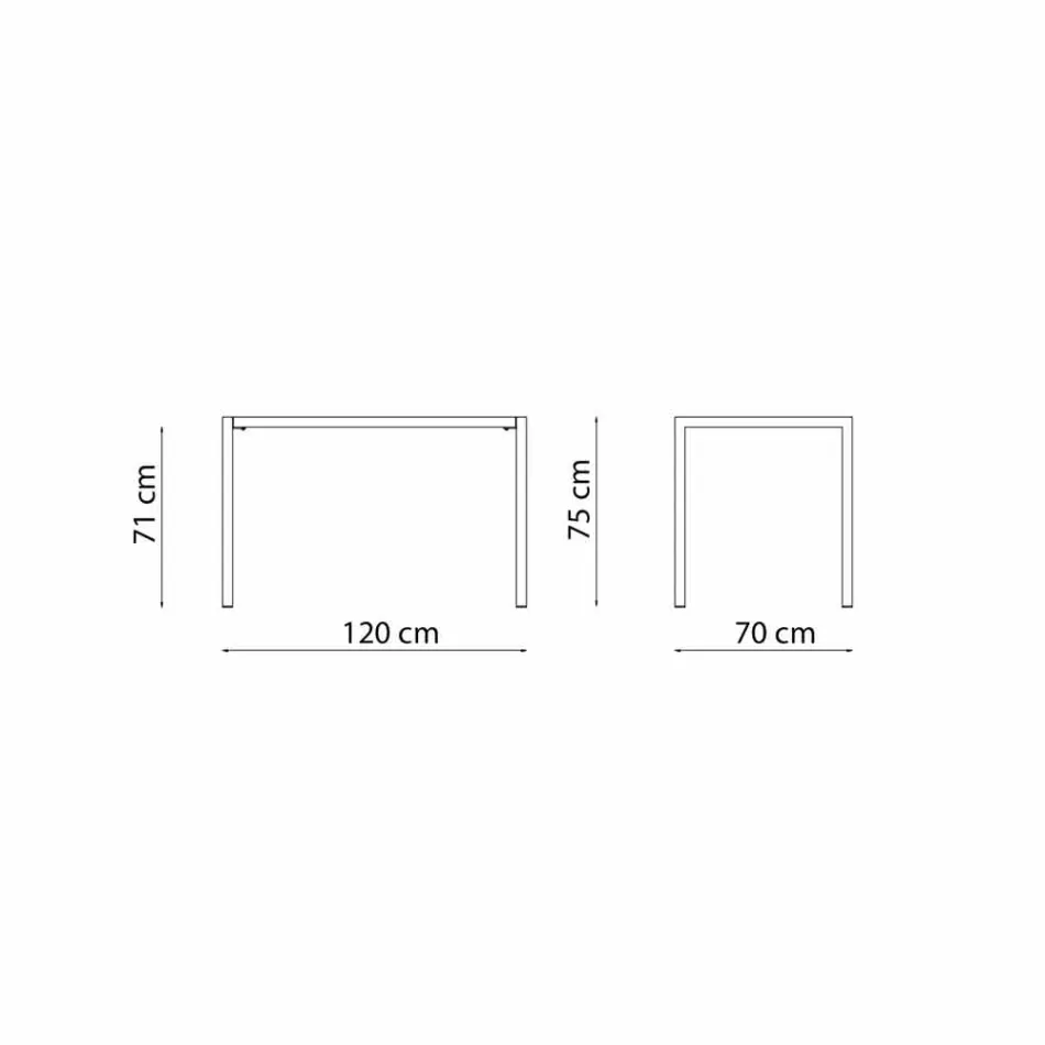 Självavvikande rektangulär utomhusbord av metall tillverkad i Italien - Binda Viadurini