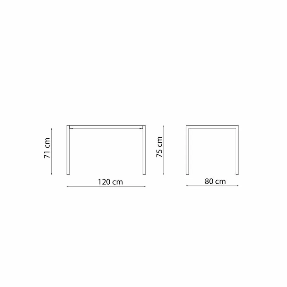 Självavvikande rektangulär utomhusbord av metall tillverkad i Italien - Binda Viadurini