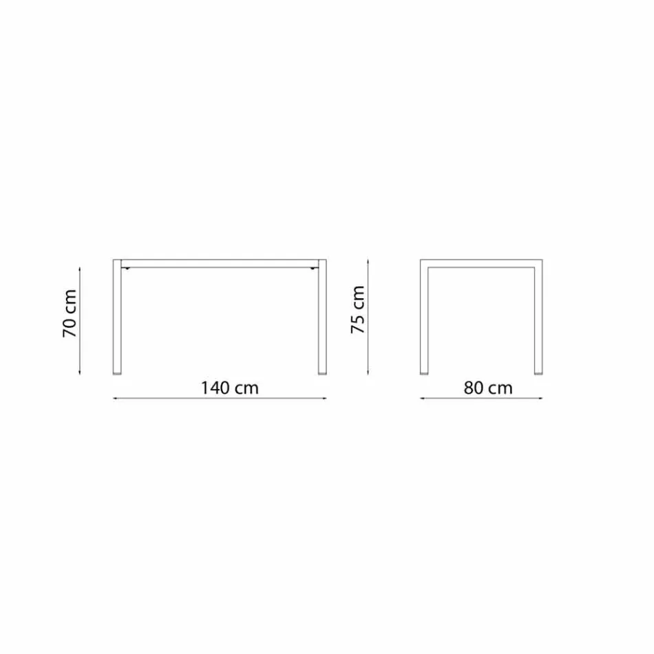 Självavvikande rektangulär utomhusbord av metall tillverkad i Italien - Binda Viadurini