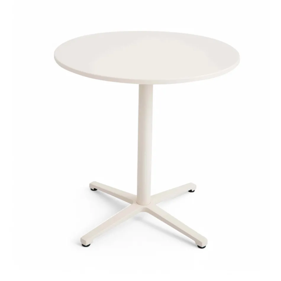 Runt bord för utomhusbruk Diameter 75 cm i Beige Aluminium - Brisea Viadurini