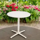 Runt bord för utomhusbruk Diameter 75 cm i Beige Aluminium - Brisea Viadurini