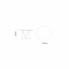 Runt modernt utomhusbord i målad metall tillverkad i Italien - Ibra Viadurini