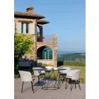 Runt modernt utomhusbord i målad metall tillverkad i Italien - Ibra Viadurini