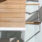 Trädgårdsbord 180x90 cm med aluminiumunderrede och teakskiva - Mean Viadurini