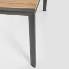 Trädgårdsbord 180x90 cm med aluminiumunderrede och teakskiva - Mean Viadurini