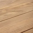 Trädgårdsbord 180x90 cm med aluminiumunderrede och teakskiva - Mean Viadurini