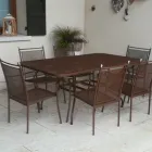 180 cm trädgårdsbord i metallnät tillverkat i Italien - Lirion Viadurini