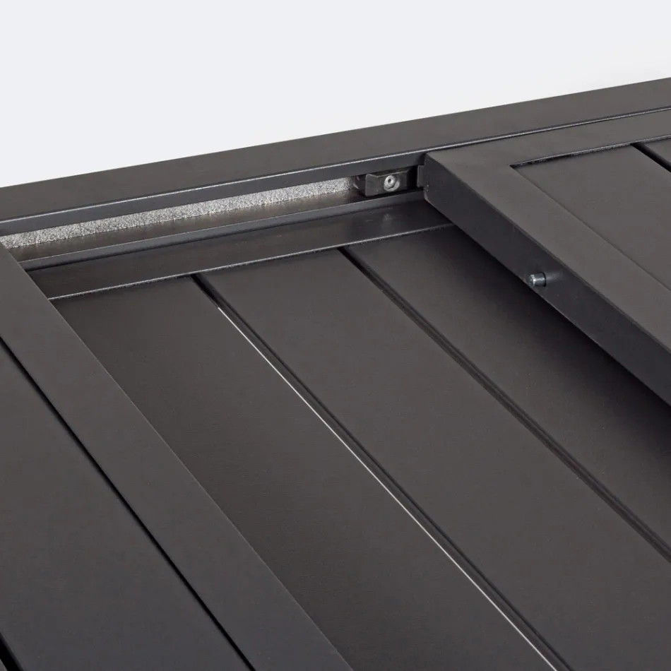 Utdragbart trädgårdsbord upp till 240 cm i vitt eller taupe aluminium - Franz Viadurini