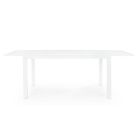 Utdragbart trädgårdsbord upp till 240 cm i vitt eller taupe aluminium - Franz Viadurini