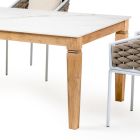Trädgårdsbord med 4 stolar i aluminium och vävning - Artes Viadurini