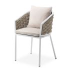 Trädgårdsbord med 4 stolar i aluminium och vävning - Artes Viadurini