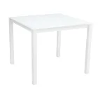 Trädgårdsbord med målad aluminiumstruktur och glasskiva - Salim Viadurini