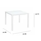 Trädgårdsbord med målad aluminiumstruktur och glasskiva - Salim Viadurini