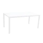 Trädgårdsbord med målad aluminiumstruktur och glasskiva - Salim Viadurini