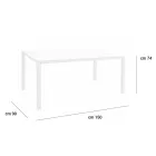 Trädgårdsbord med målad aluminiumstruktur och glasskiva - Salim Viadurini