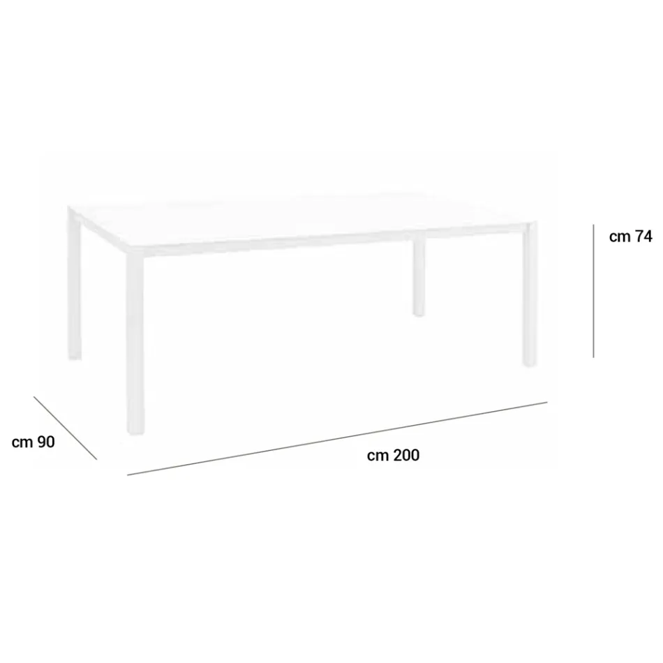 Trädgårdsbord med målad aluminiumstruktur och glasskiva - Salim Viadurini
