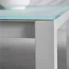 Trädgårdsbord med målad aluminiumstruktur och glasskiva - Salim Viadurini