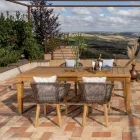 Trädgårdsbord med struktur i borstad naturlig teak - Artes Viadurini